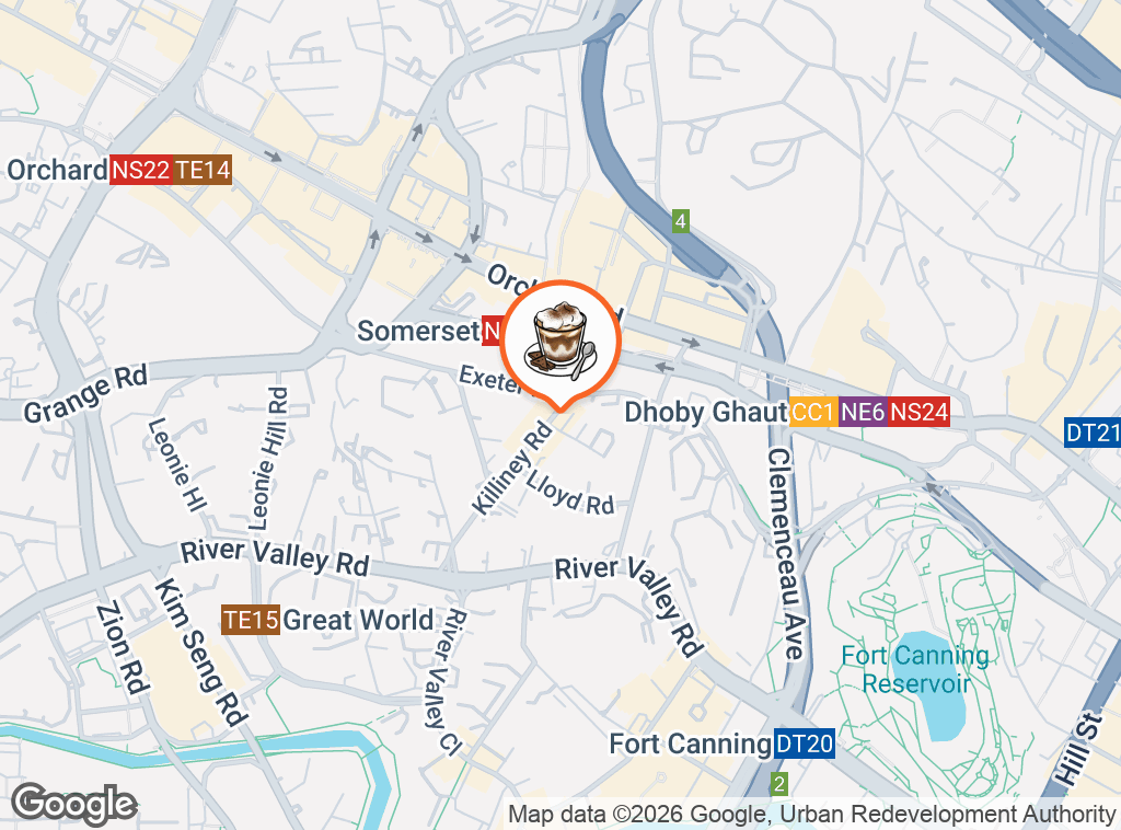 Map of Killiney Kopitiam