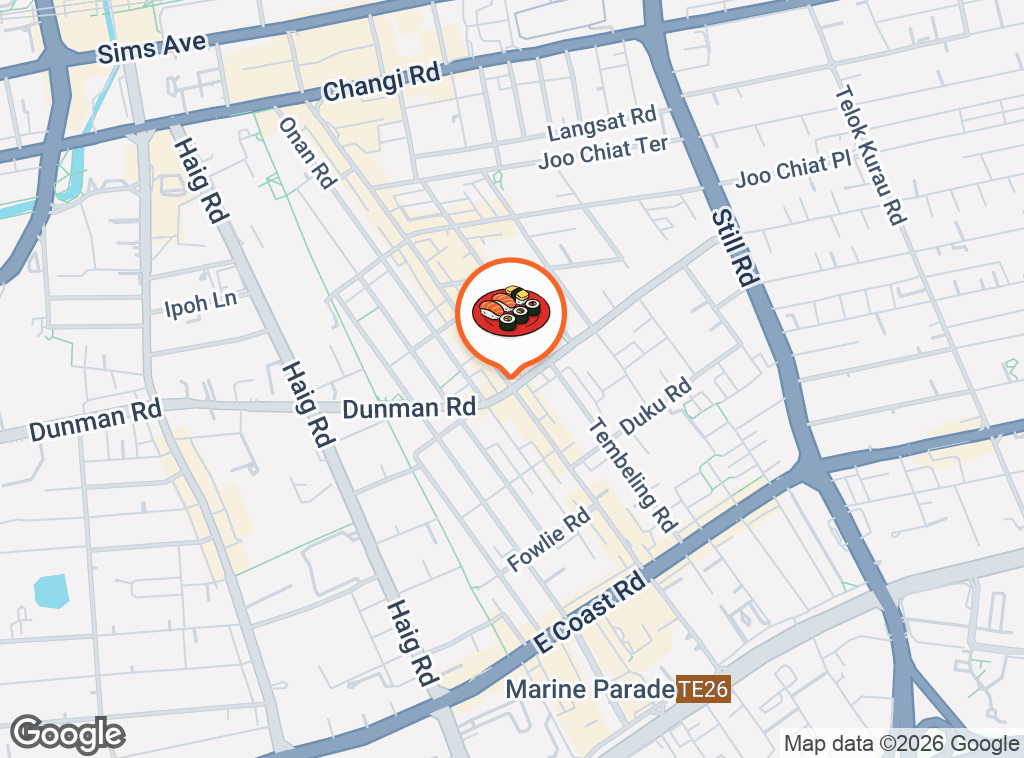 Map of Cafe Wabi Sabi Joo Chiat