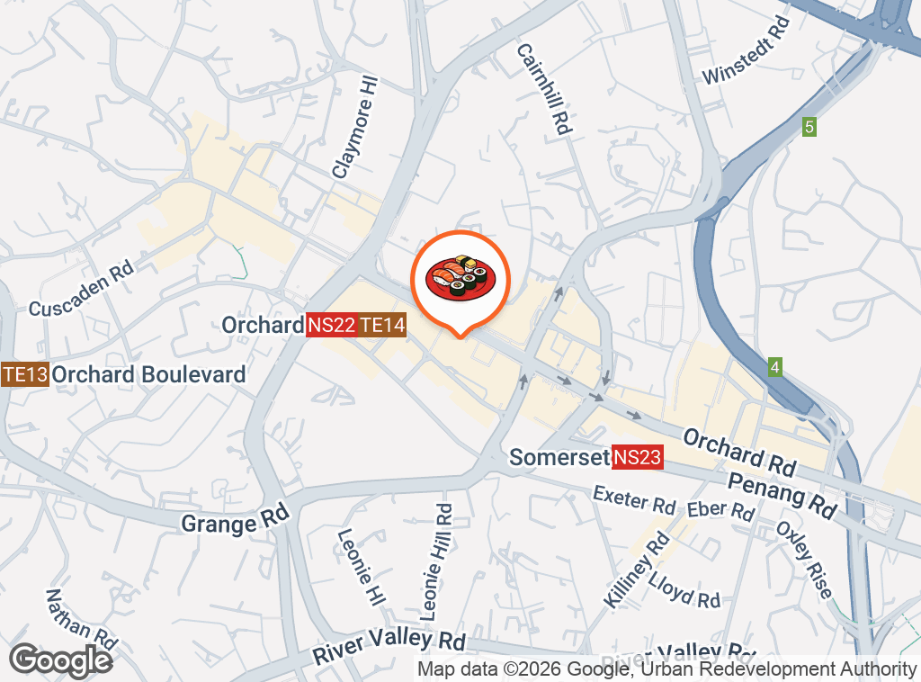 Map of Udon Shin Singapore