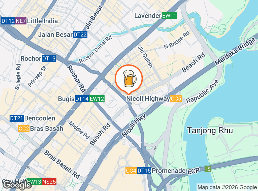 Map of Good Luck - The Best of Singapore Craft Beers (Bugis - Haji Lane)
