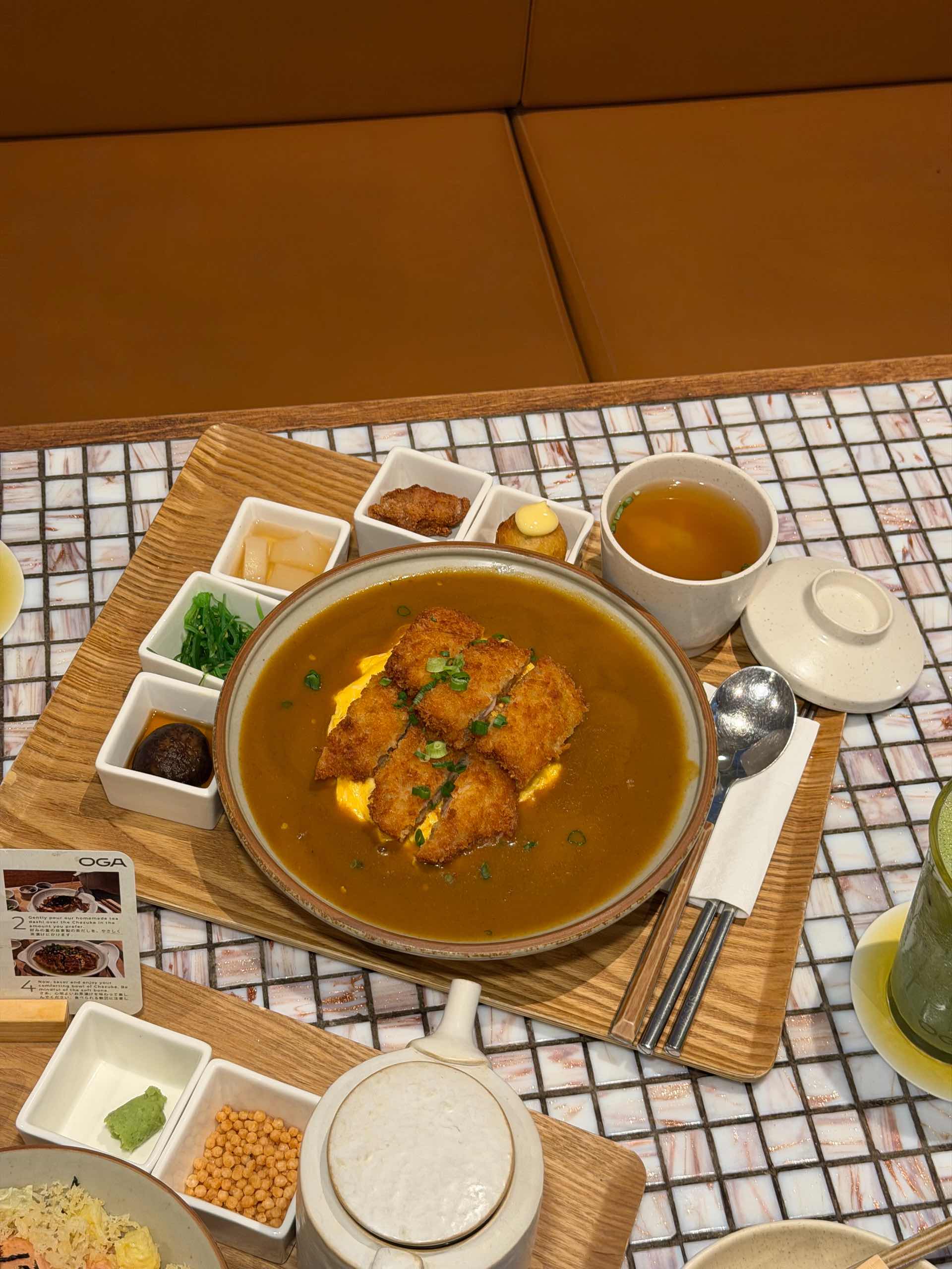 Chicken katsu omelette curry 