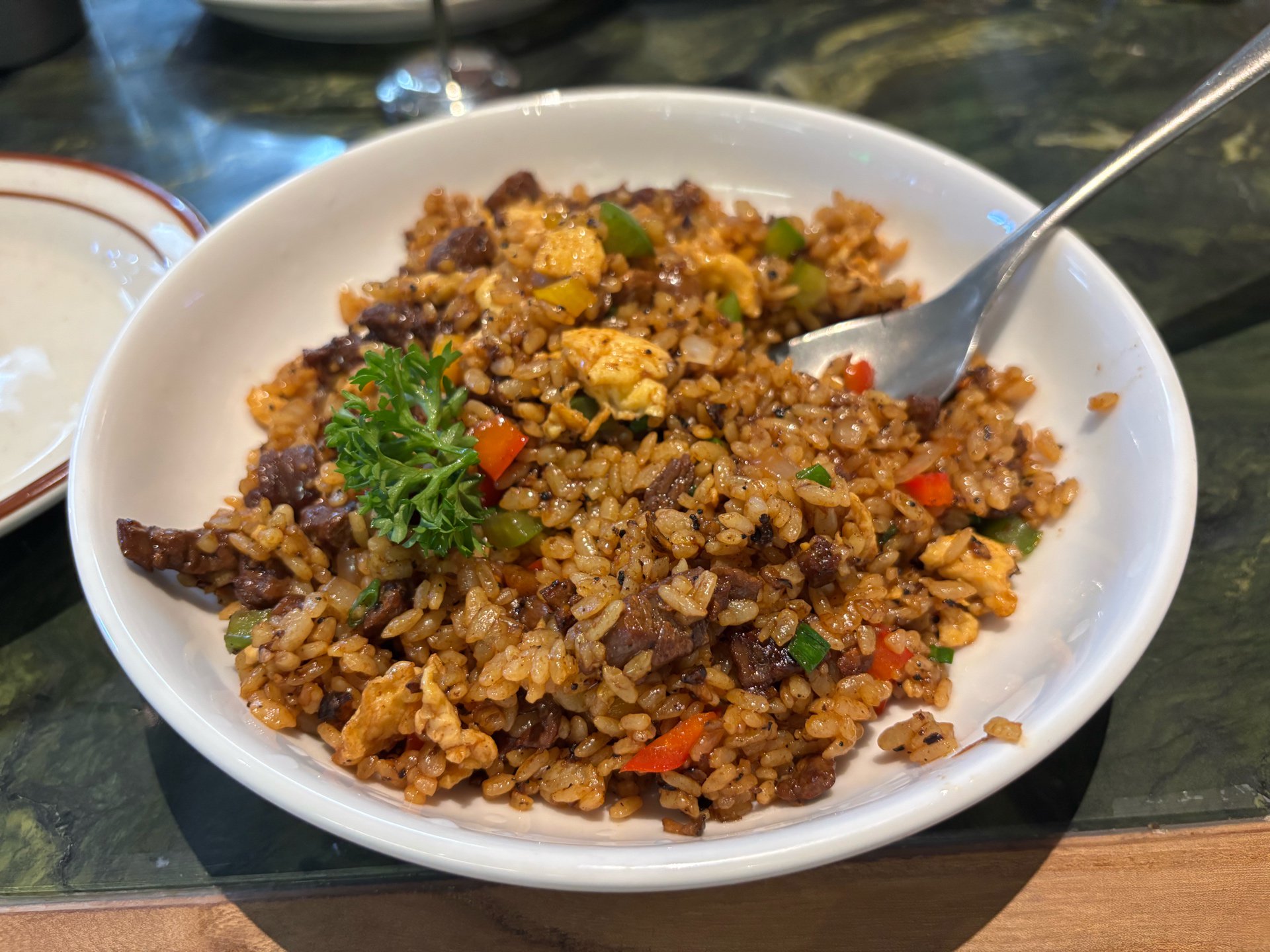 black pepper beef fried rice
