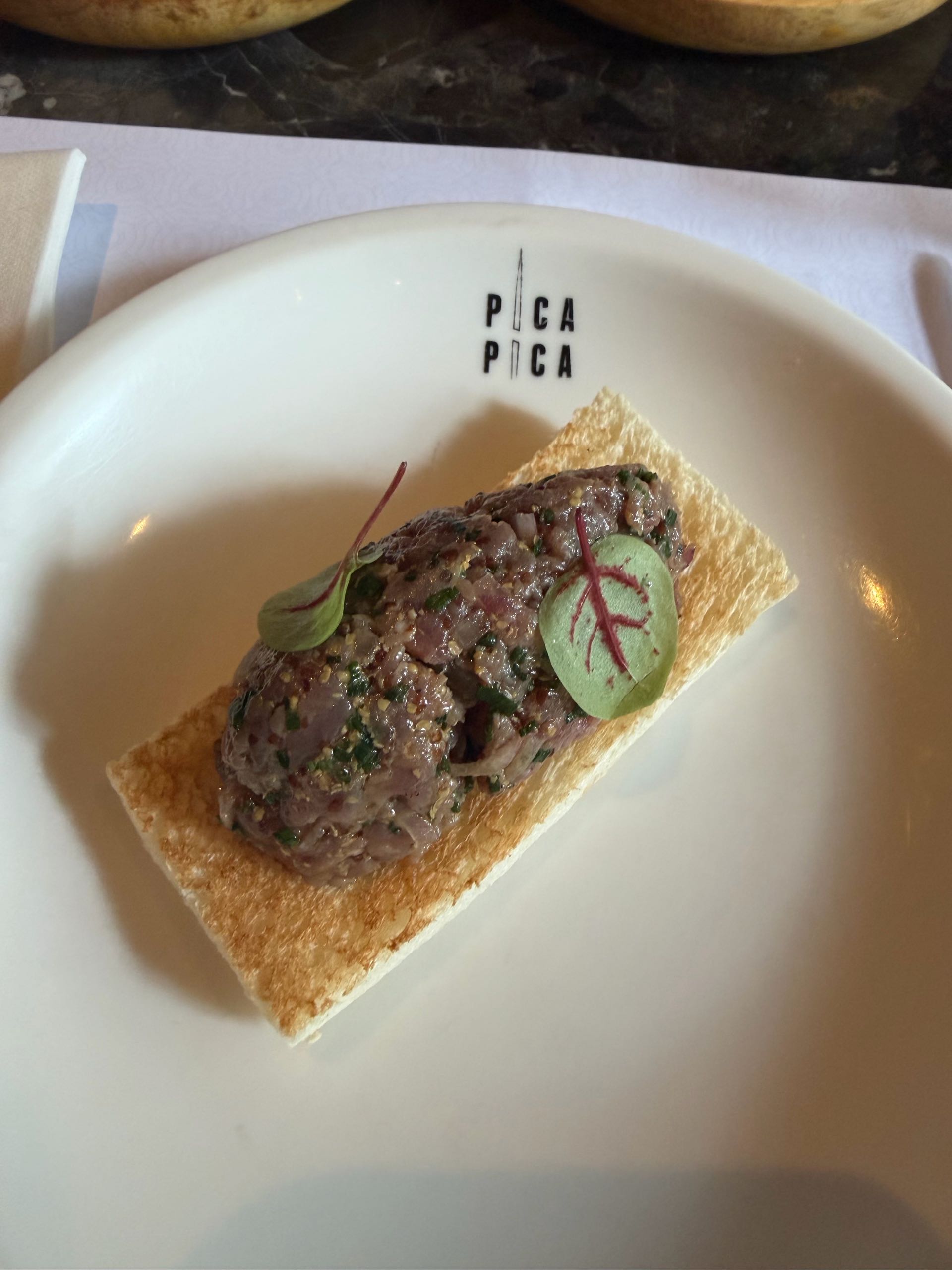 Steak tartare served on toast